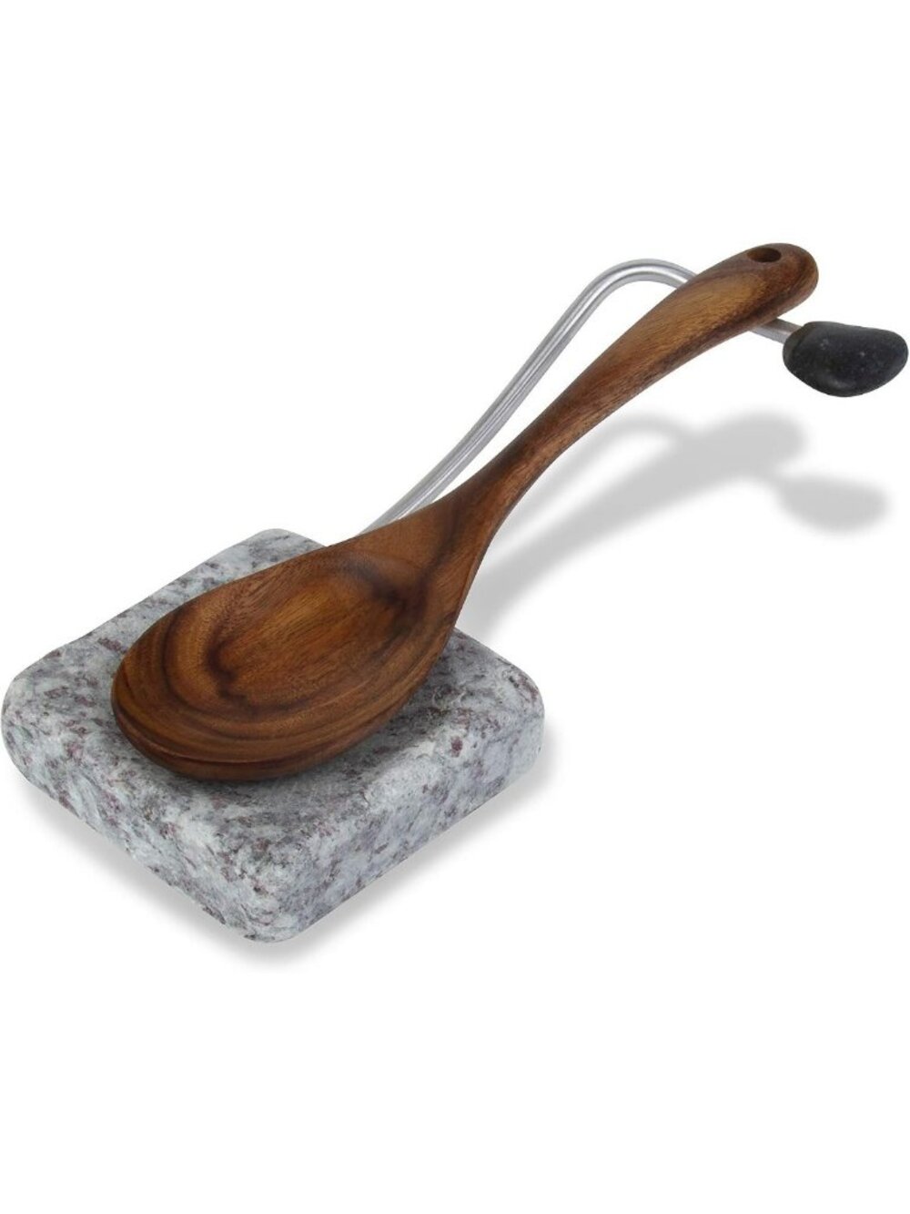 Heat-Resistant Granite Utensil Rest & Spoon Holder - BPA-Free Kitchen Tool for
